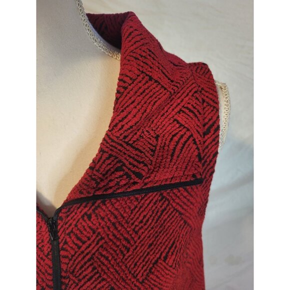 Habitat Clothes To Live In Zip Up Red Asymmetrical Vest Tunic Lagenlook‎ Size S - Picture 2 of 8